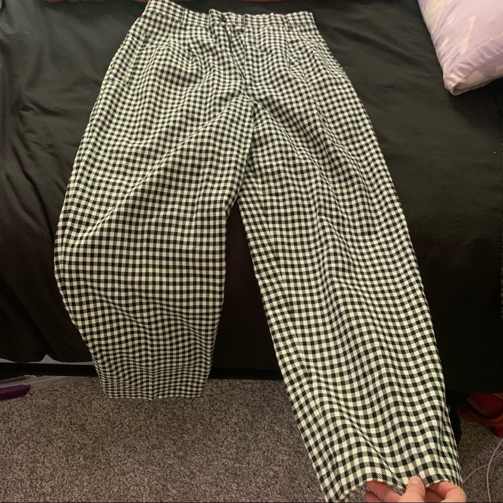 soft checkered work/trendy pants